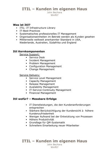 as-ft08-ueb03 ITIL-Handout - Informatik