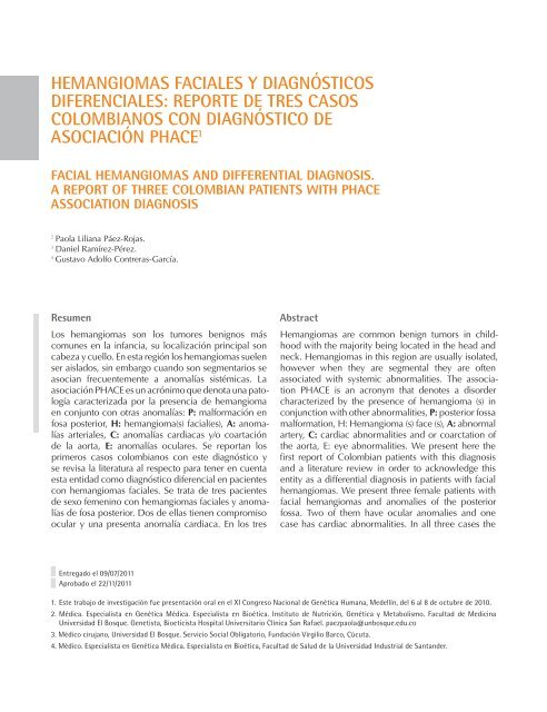 Hemangiomas faciales y diagnósticos diferenciales - Universidad El ...