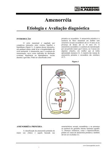 Amenorréia - etiologia e avaliação diagnóstica - Inlab