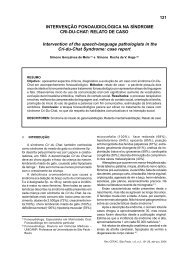 INTERVENÇÃO FONOAUDIOLÓGICA NA SÍNDROME CRI ... - CEFAC