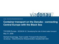 Container transport on European Inland waterways - via donau