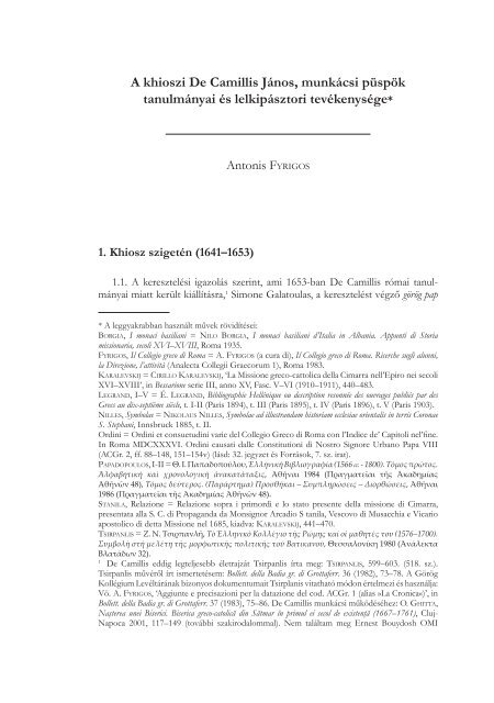 Antonis Fyrigos - Byzantinohungarica - Görög Katolikus Örökség