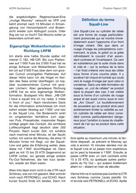 POSitiOn RePORt nO. 230 - AOPA Switzerland