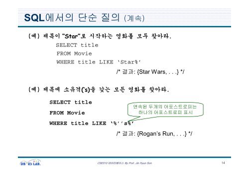 6장: 데이터베이스 언어 SQL