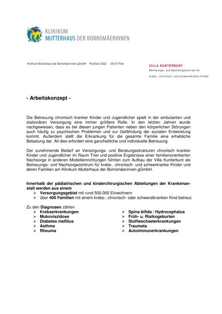 Arbeitskonzept zusammen - Villa Kunterbunt