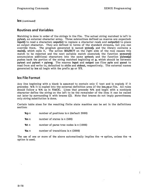 Intel XENIX 286 Programmers Guide (86) - Tenox.tc