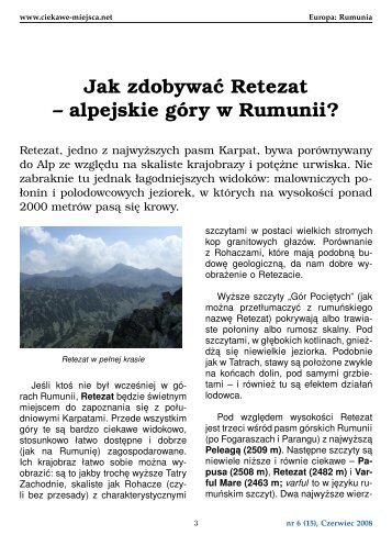 Jak zdobywac Retezat -- alpejskie gory w Rumunii? - Ciekawe Miejsca