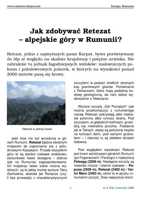 Jak zdobywac Retezat -- alpejskie gory w Rumunii? - Ciekawe Miejsca