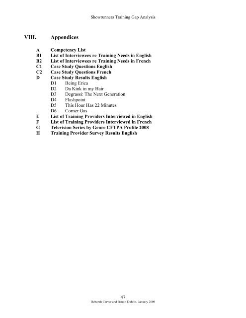 Showrunners - Training Gaps Analysis - Cultural Human Resources ...