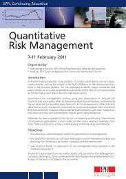 Quantitative Risk Management - Formation Continue UNIL-EPFL