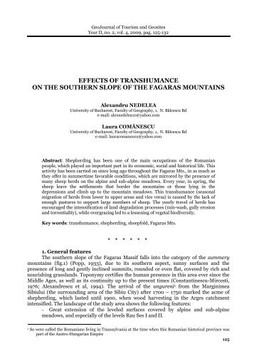 Effects of Transhumance on the Southern Slope of - GeoJournal of ...