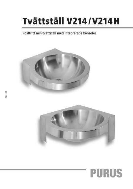 Tvättställ V214 / V214 H - Purus