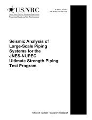 Seismic Analysis of Large-Scale Piping Systems for the JNES ... - NRC