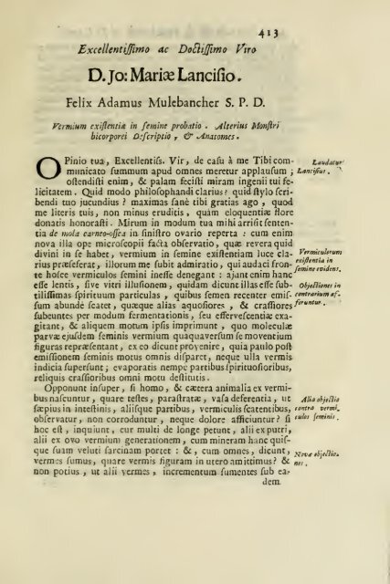 Istoria della generazione dell'uomo, e degli animali, se sia da ...