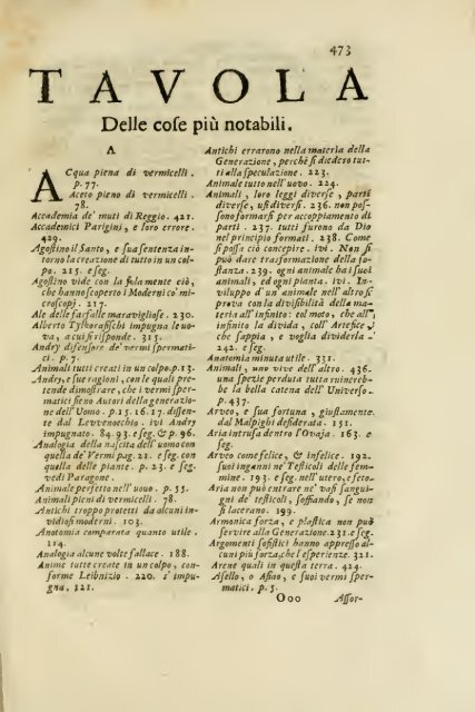 Istoria della generazione dell'uomo, e degli animali, se sia da ...