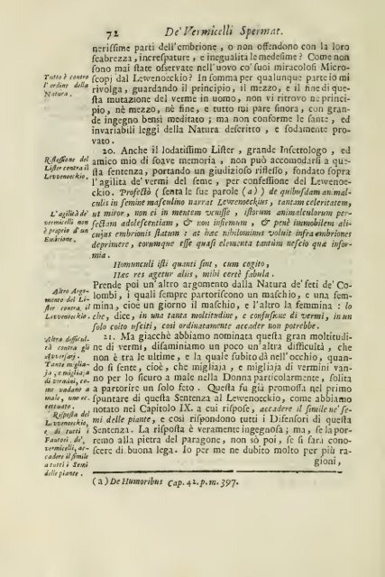 Istoria della generazione dell'uomo, e degli animali, se sia da ...