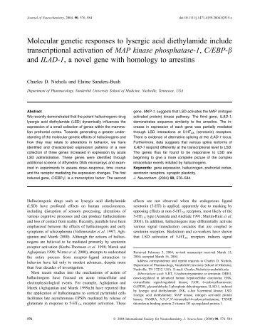 Molecular genetic responses to lysergic acid ... - Shroomery