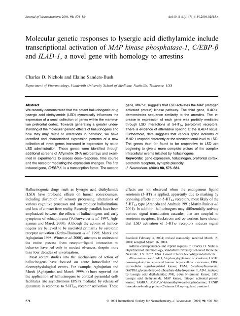 Molecular genetic responses to lysergic acid ... - Shroomery