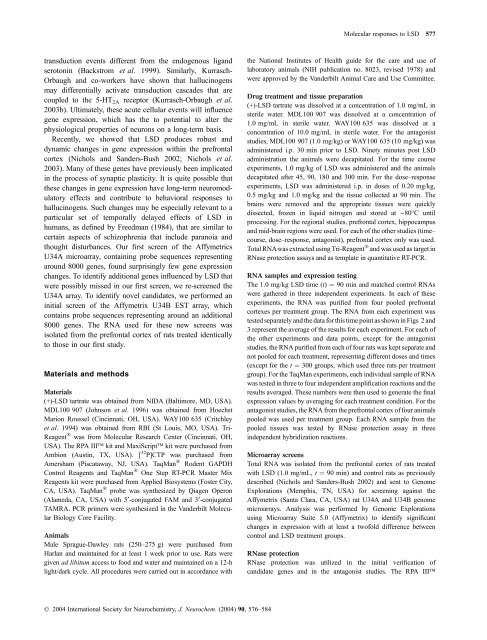 Molecular genetic responses to lysergic acid ... - Shroomery