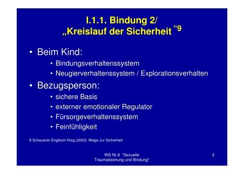 Sexuelle Traumatisierung und Bindung - Kinderzentrum St. Vincent