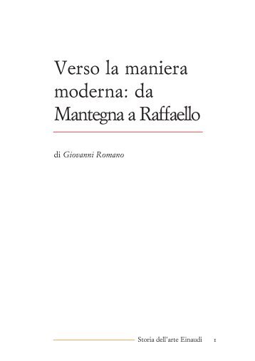 Verso la maniera moderna: da Mantegna a Raffaello - Artleo.it