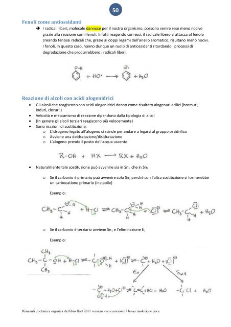 Riassunti di chimica organica dal libro Hart 2011 versione con ...