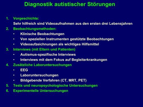 Autismus-Spektrumstörungen - Diagnostik, Differentialdiagnostik ...