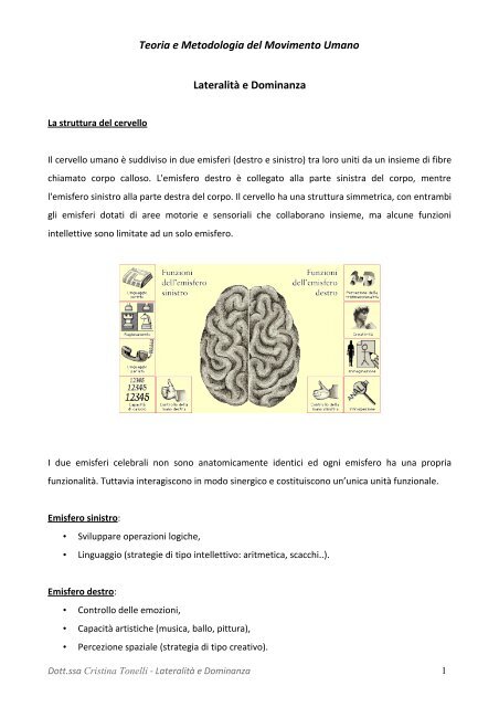 Teoria e Metodologia del Movimento Umano - Università degli Studi ...