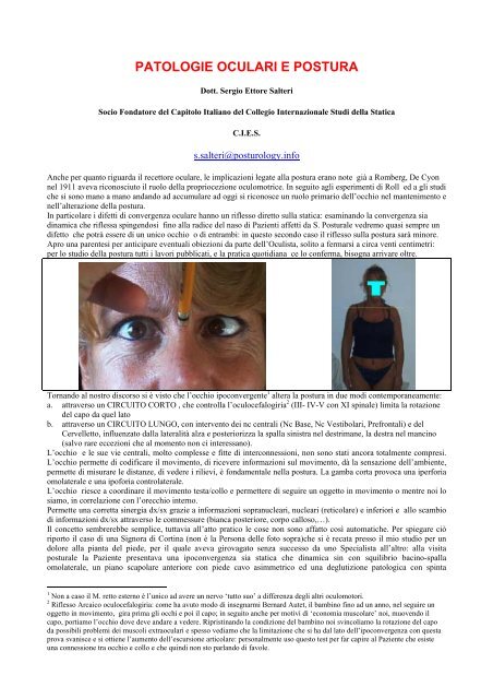 PATOLOGIE OCULARI E POSTURA - AIOrAO