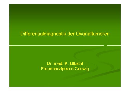 Differentialdiagnostik der Ovarialtumoren