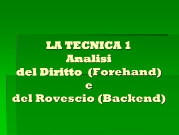 La tecnica del tennis volume 1 - Circolo Sportivo Italia