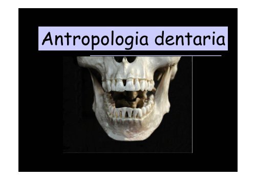 Antropologia dentaria - Università degli Studi della Tuscia