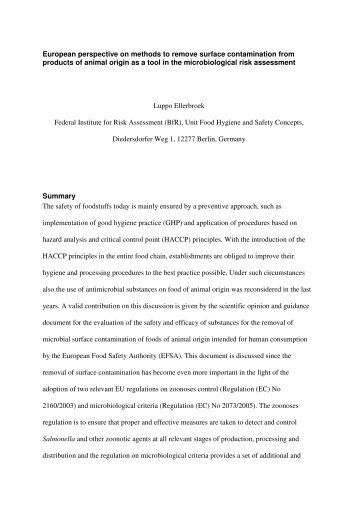 European perspective on methods to remove surface ... - Abef