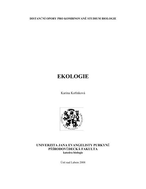 EKOLOGIE - KATEDRA BIOLOGIE - UJEP