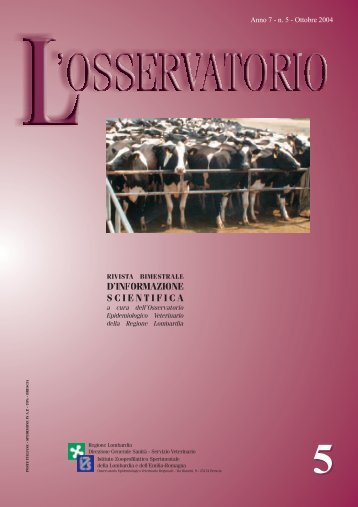 Ottobre 2004 - IZS della Lombardia e dell'Emilia Romagna