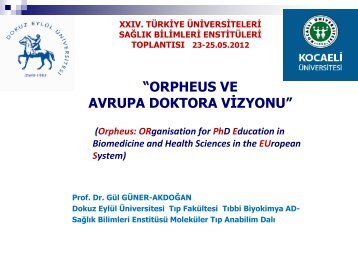 Prof.Dr. Gül GÜNER AKDOĞAN - Türkiye Üniversiteleri Sağlık ...