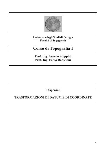 trasformazioni di datum e di coordinate - Università di Perugia ...