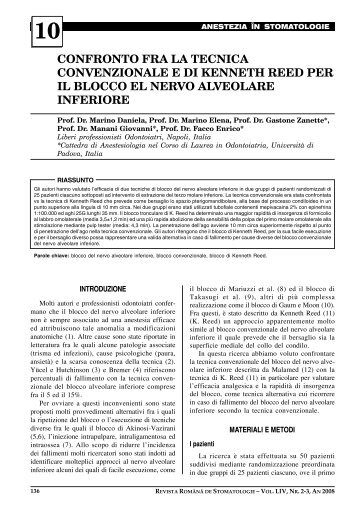 confronto fra la tecnica convenzionale e di kenneth reed ... - medica.ro