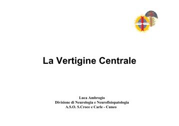 La Vertigine Centrale - Neuroequilibrio