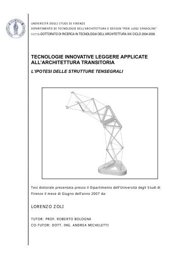 tecnologie innovative leggere applicate all'architettura transitoria