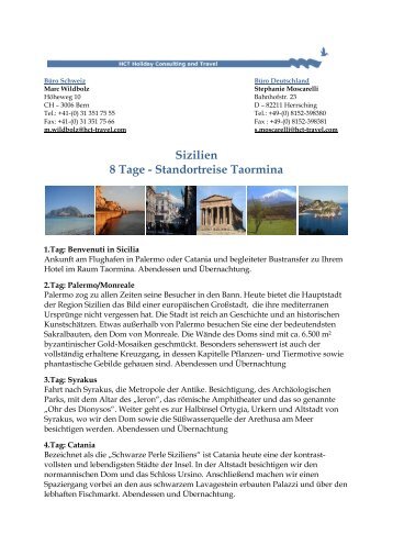 Sizilien 8 Tage - Standortreise Taormina - bei HCT