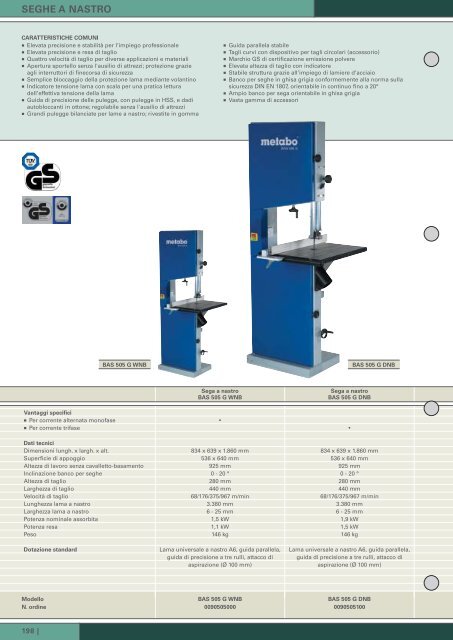 LAVORAZIONE DEL LEGNO - Metabo