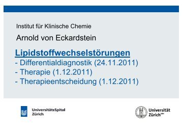 Lipidstoffwechselstörungen - Institut für Klinische Chemie