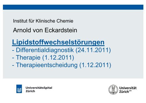 Lipidstoffwechselstörungen - Institut für Klinische Chemie