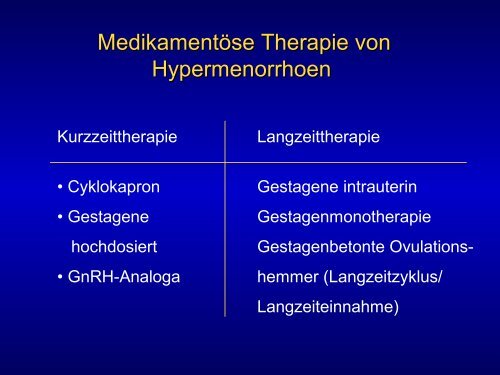 Differentialdiagnostik und Therapie der Hypermenorrhoe - GGG ...