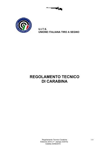 regolamento tecnico di carabina - Unione Italiana Tiro a Segno