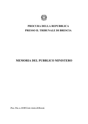 MEMORIA DEL PUBBLICO MINISTERO - 28 Maggio 1974