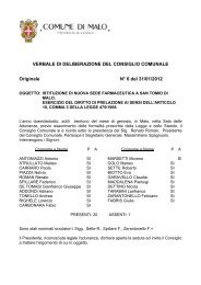 VERBALE DI DELIBERAZIONE DEL CONSIGLIO COMUNALE Originale N° 6 del 31/01/2012