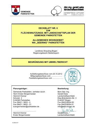 deckblatt nr. 6 flächennutzungs- mit landschaftsplan der gemeinde ...