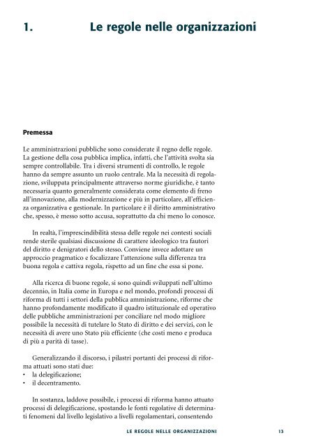 Regole e regolamenti di organizzazione nelle - Magellano